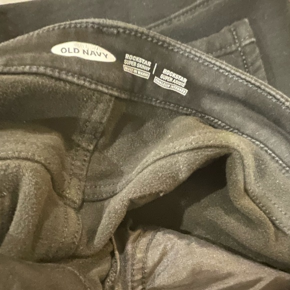 EUC Old Navy black denim size 16 with built in warm(fleece-like interior) - Picture 4 of 4